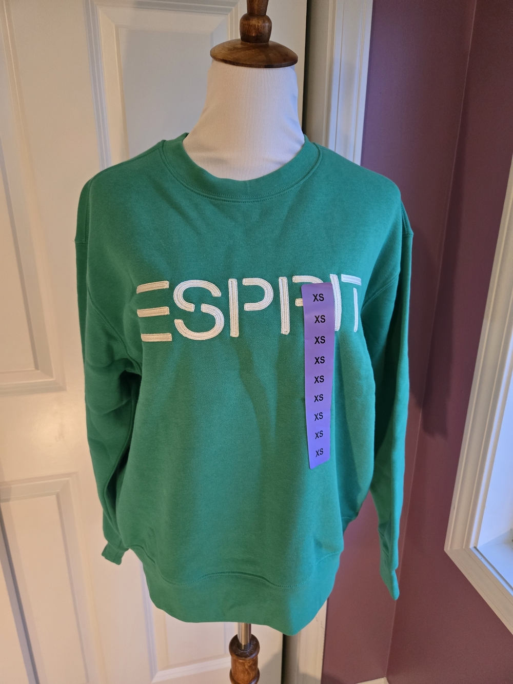 Esprit Green Crewneck Sweatshirt with White Logo